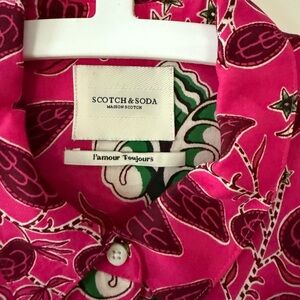 Scotch & Soda Fuchsia and Green Floral Shirt